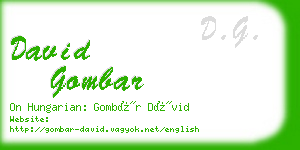 david gombar business card